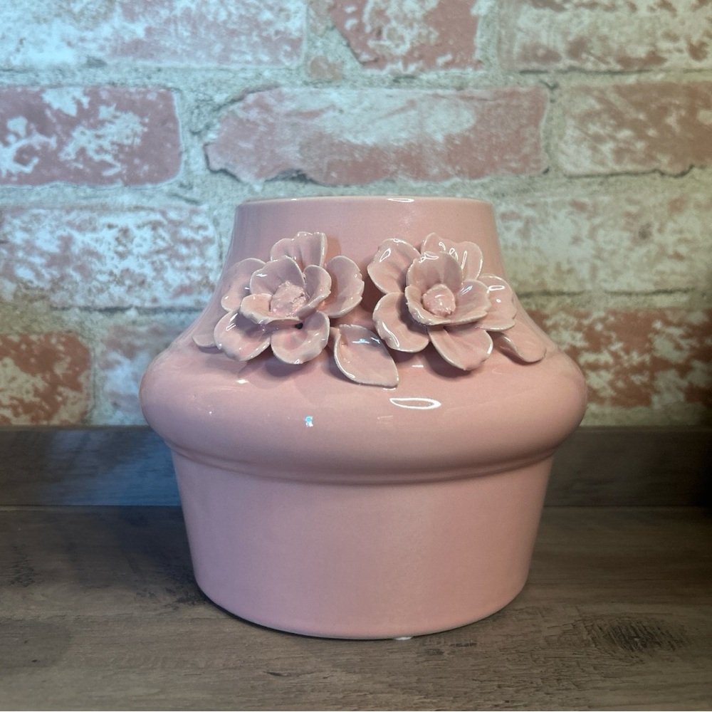 Debi Lilly Rose Garland Large Ceramic Bloom Vase Home Garden Decor Pink NWT